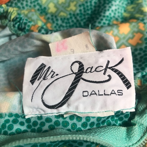 1960’s Green Pattern Maxi Dress - Picture 6 of 7